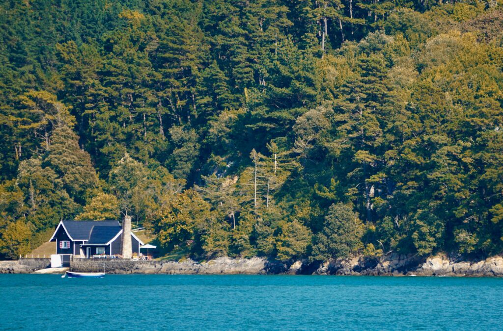Acheter une maison au bord d'un lac dans les Laurentides, chalet boisé avec embarcation près de la rive